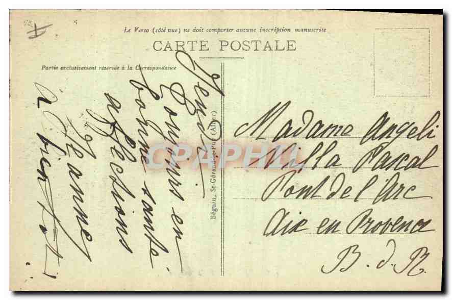 CPA Vichy Villa Sevigne  — Verso