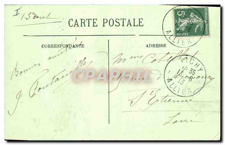 CPA Vichy Le Parc des Celestins  — Verso