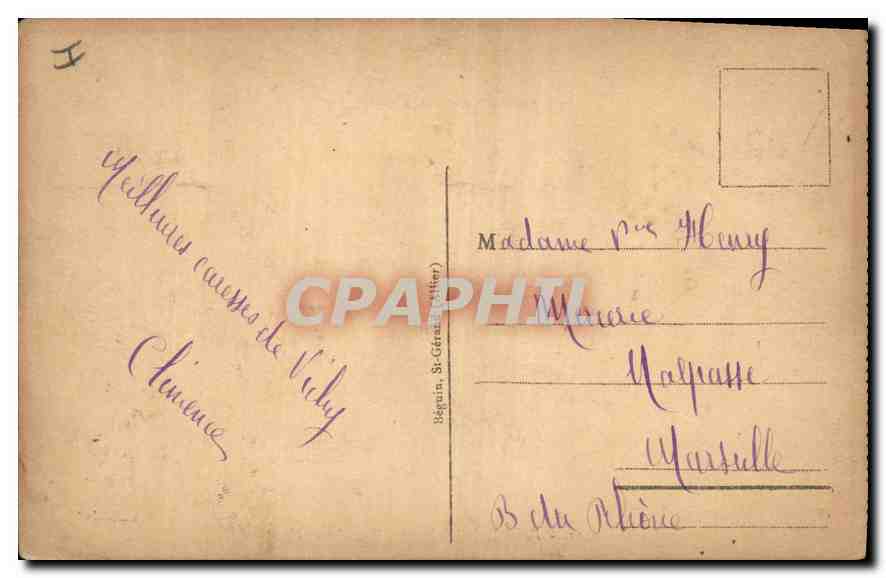 CPA Vichy le Casino Vue d'ensemble  — Verso