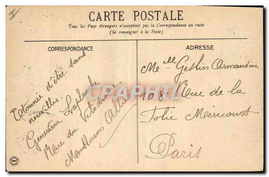 Vichy — Église Saint-Louis — G.D. — éditeur G.D. n°23 — Verso
