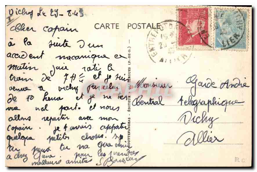 CPA Vichy Le nouveau Pont sur l'Allier  — Rückseite