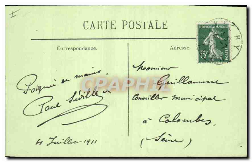 CPA Vichy La Facade du Casino Vue sur le Parc  — Rückseite