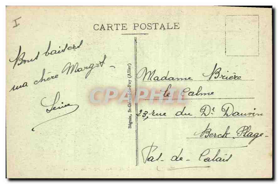 CPA Vichy La Porte monumentale du Vieux Parc et Rue Wilson  — Verso