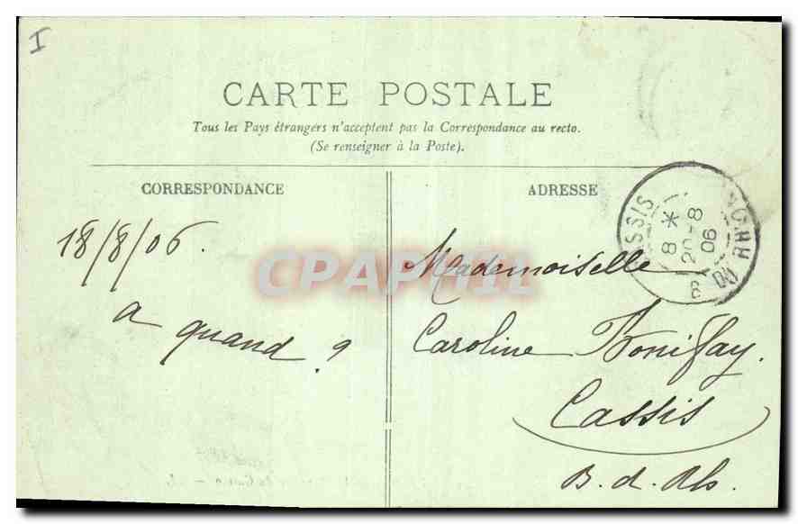 CPA Vichy La Terrasse du Casino  — Rückseite