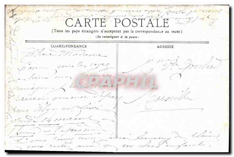 CPA Vichy Hotel de Ville  — Rückseite