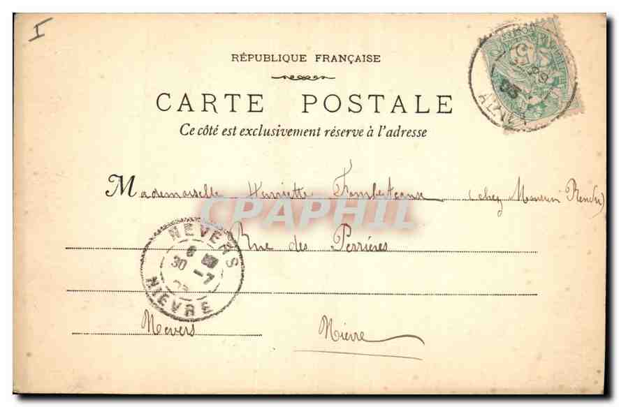 CPA Vichy Terrasse du Casino Allee du Parc  — Rückseite