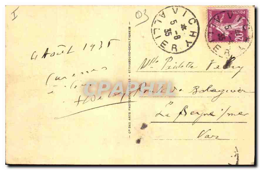 CPA Vichy Une partie de l'Allier vue du barrage  — Rückseite