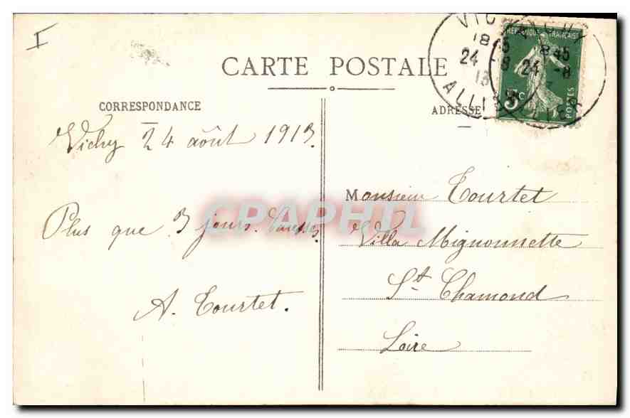 CPA Vichy Un Coin du Parc de la Source des Celestins  — Verso