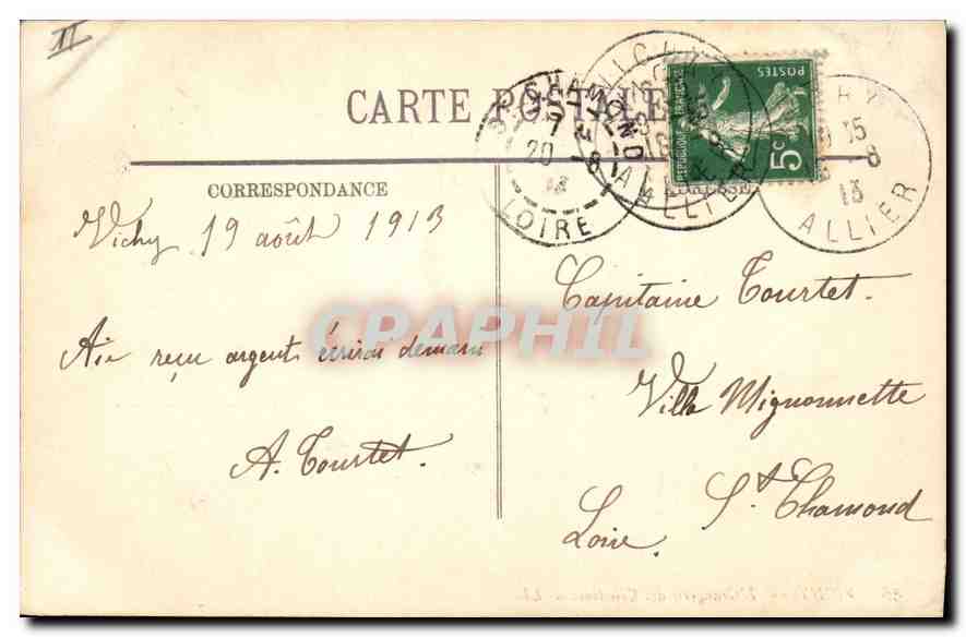 CPA Vichy L'Orangerie des Celestins  — Verso