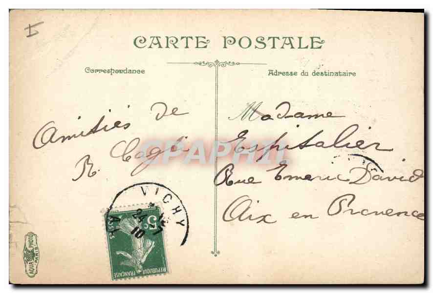 CPA Vichy L'Orangerie  — Rückseite