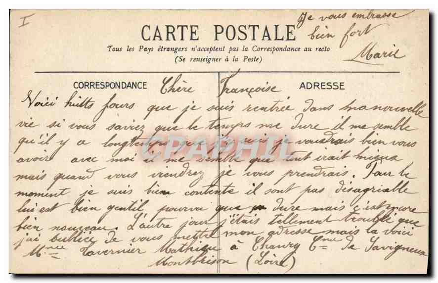 CPA Vichy Hotel de Ville  — Verso
