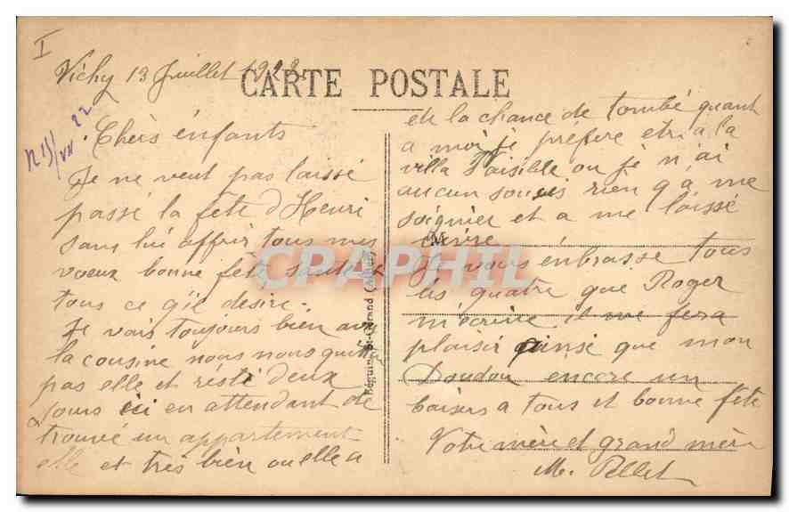 CPA Vichy Chalet de l'Empereur  — Verso