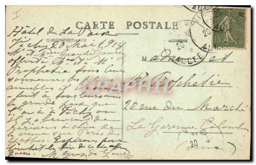 CPA Vichy Pavillon Sevigne  — Verso