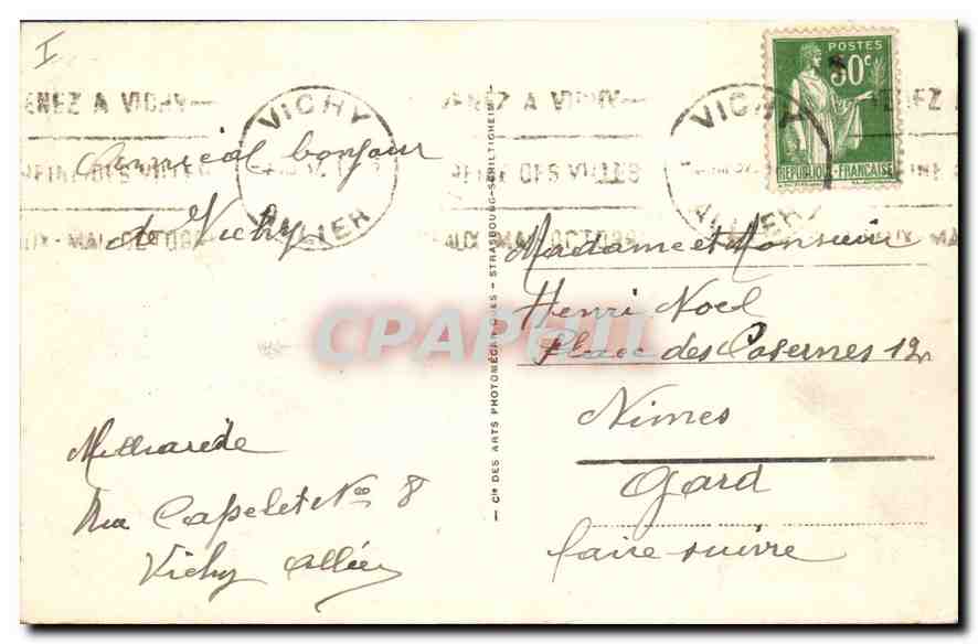 CPA Vichy Le Casino  — Rückseite