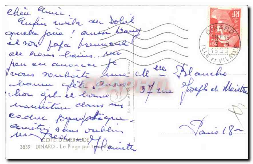 Dinard - La Plage par le port — Loïc — Édition MESS 3839 — Reverso