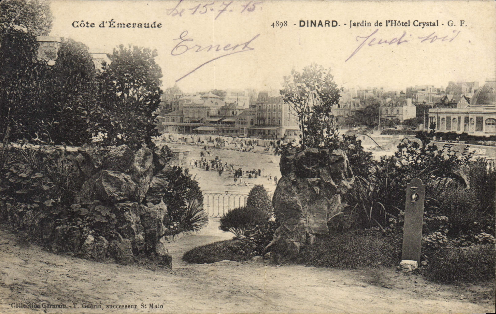 Dinard - Garten des Hotels Crystal - G. F. - Küste von Émeraude