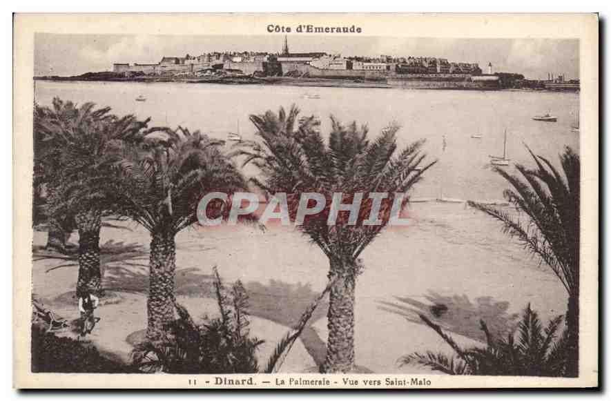CPA Cote d'Emeraude Dinard La Palmerale Vue vers St Malo 