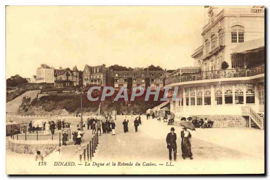 CPA Dinard La Digue et la Rotonde du Casino 