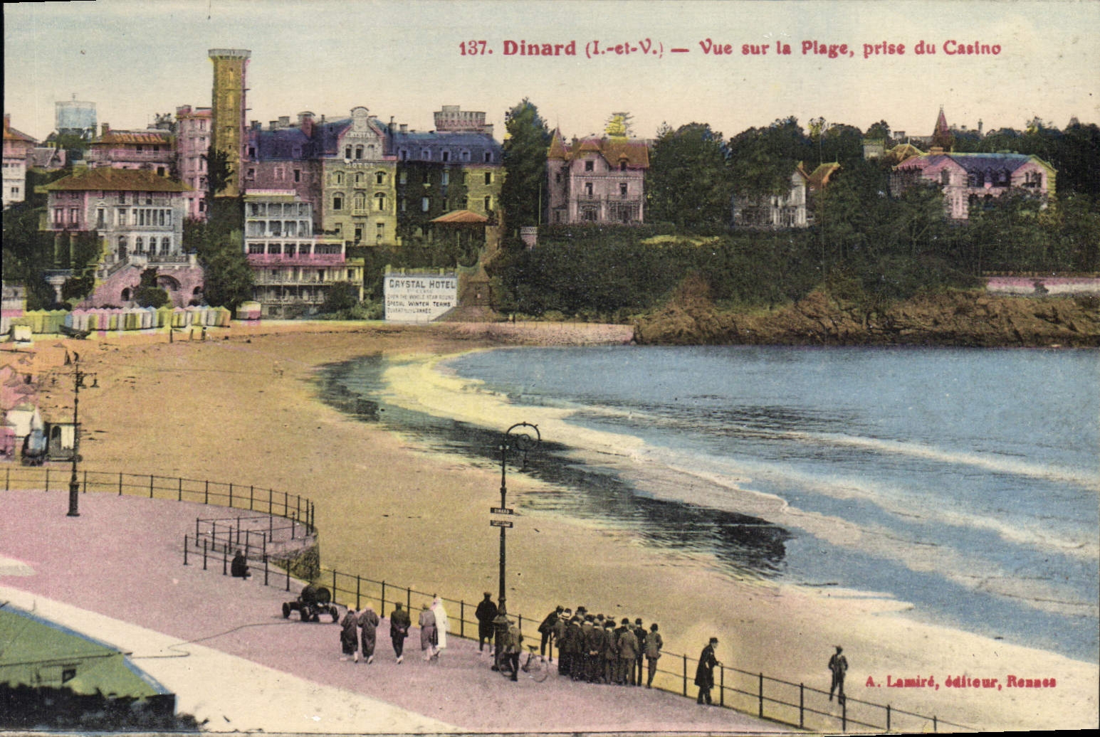 Dinard (I.-et-V.) — Vue sur la Plage, prise du Casino — A. Lamiré, éditeur, Rennes