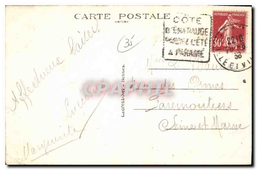 CPA Cote d'Emeraude Dinard La Plage  — Rückseite