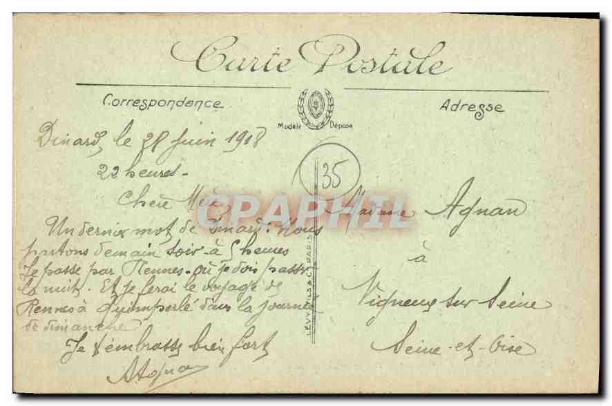 CPA Dinard La Plage et la Pointe de la Malouine  — Rückseite