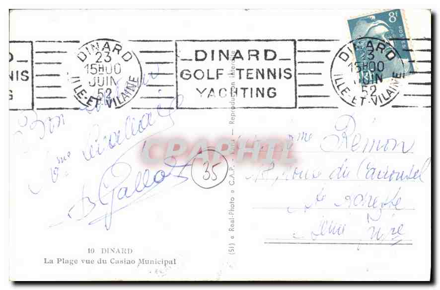 Der Strand vom Gemeindekasino aus gesehen — Dinard — Verlag Cap — Rückseite