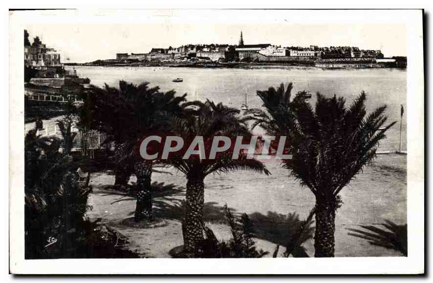 CPA Cote d'Emeraude Dinard La Palmerie dans le lointain St Malo 