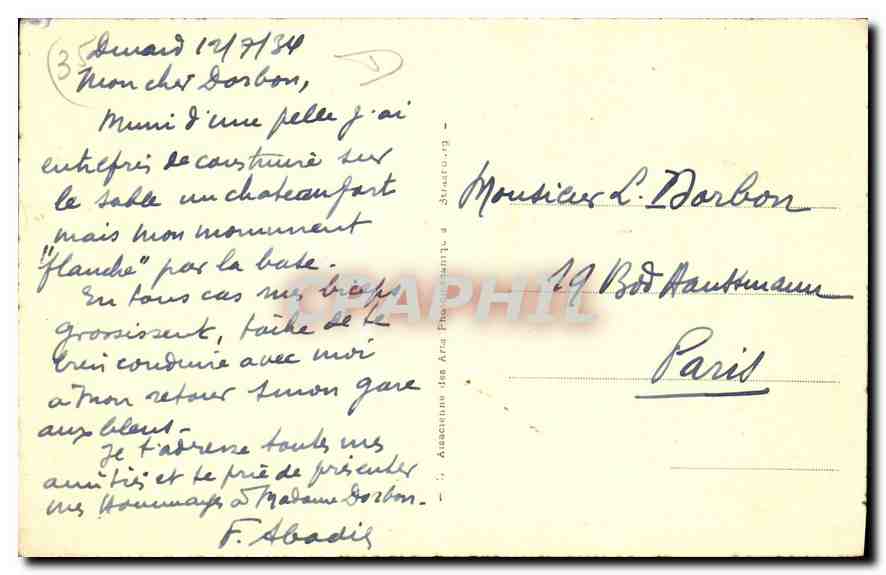 CPA Dinard Promenade et Rochers du Moulinet  — Verso