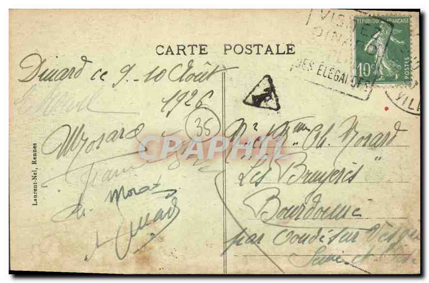 CPA Cote d'Emeraude Dinard La Cafe a Mer basse et la Rade  — Rückseite