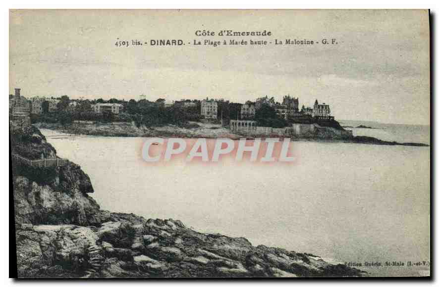 CPA Cote d'Emeraude Dinard La Plage a Maree haute La Malouine 