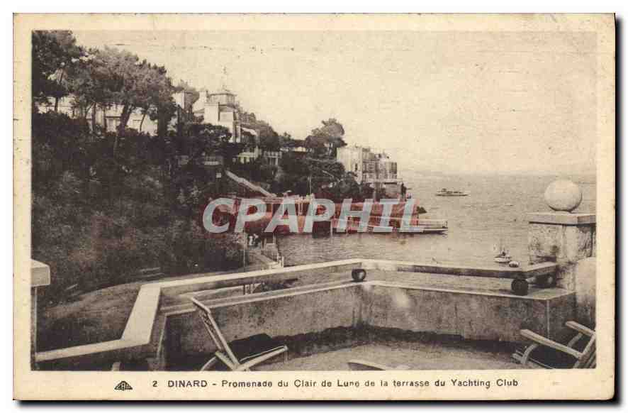 CPA Dinard Promenade du Clair de Lune de la Terrasse du Yachting Club 