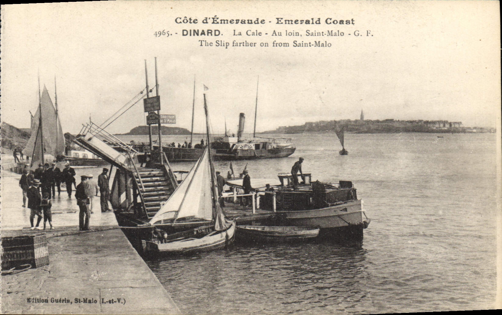 Dinard - La Cale - Au loin, Saint-Malo - G.F. - Édition Guérin, St-Malo (L.-et-V.)