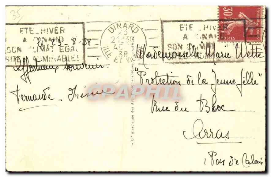 CPA Dinard La Promenade des Allies et la Pointe du Moulinet  — Rückseite