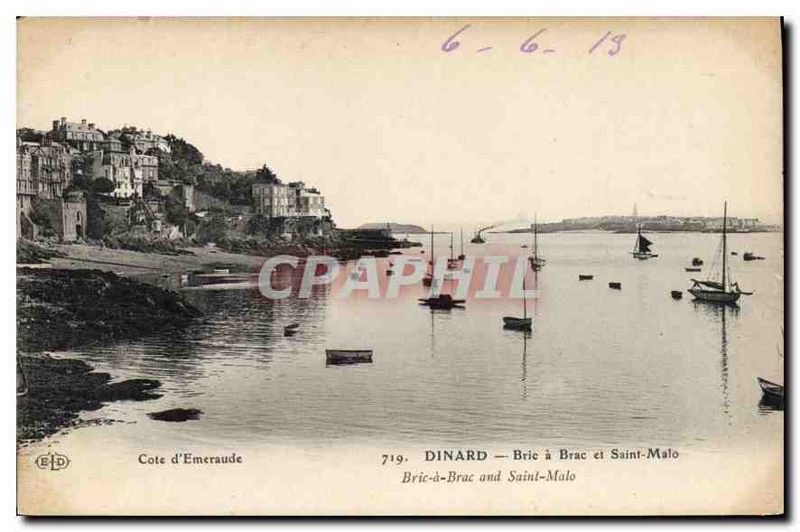 CPA Cote d'Emeraude Dinard Bric a Brac et St Malo 