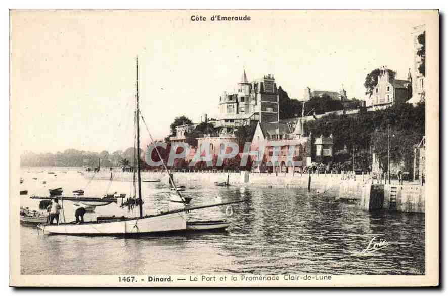 CPA Dinard Le Port et la Promenade Clair de Lune 