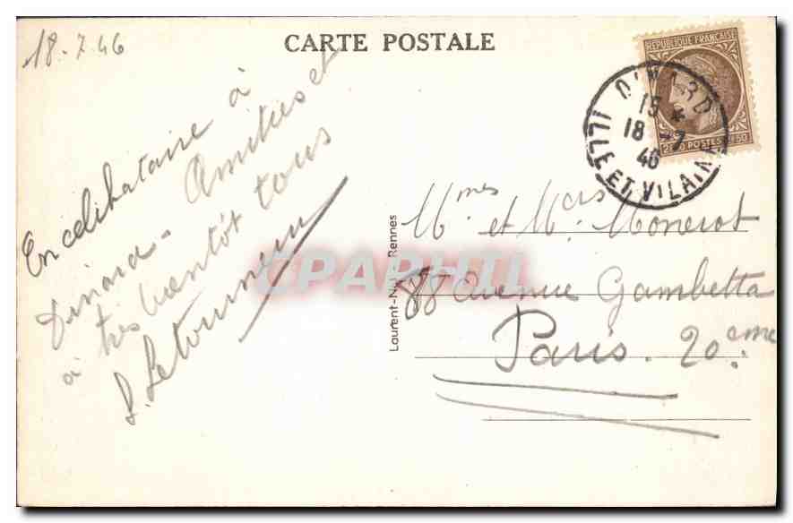 CPA Dinard Le Port et la Promenade Clair de Lune  — Rückseite