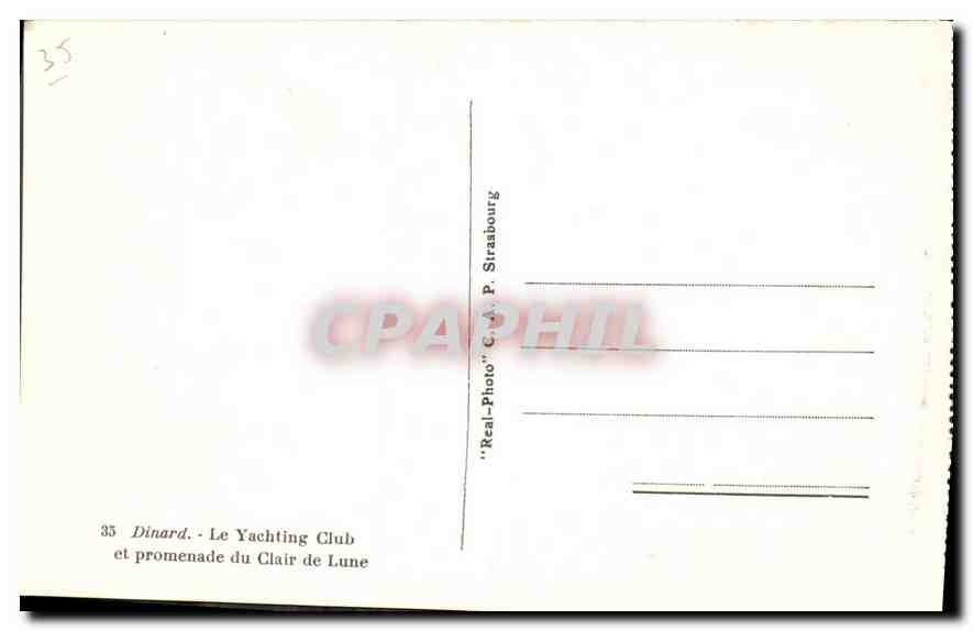 CPA Dinard Le Yachting Club et Promenade du Clair de Lune  — Rückseite