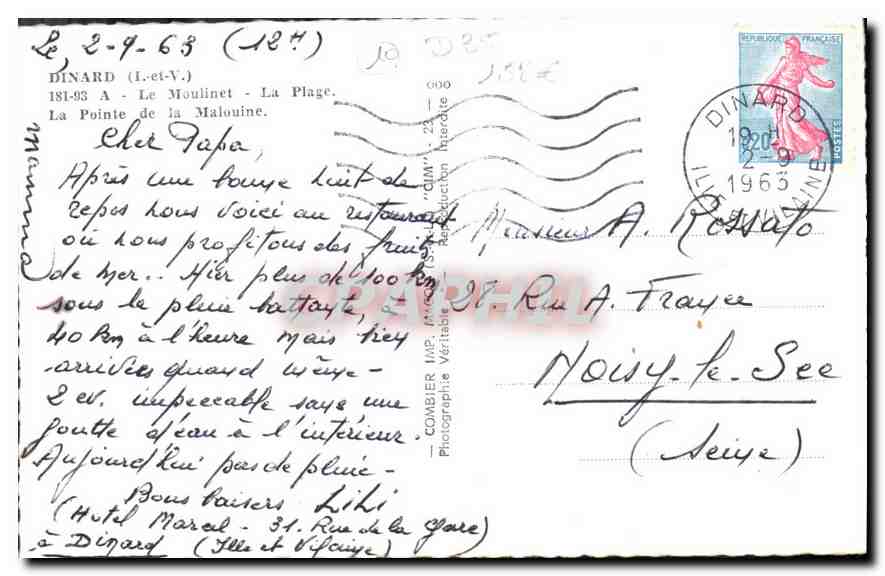 CPA Dinard I et V La Moulinet La Plage  — Rückseite