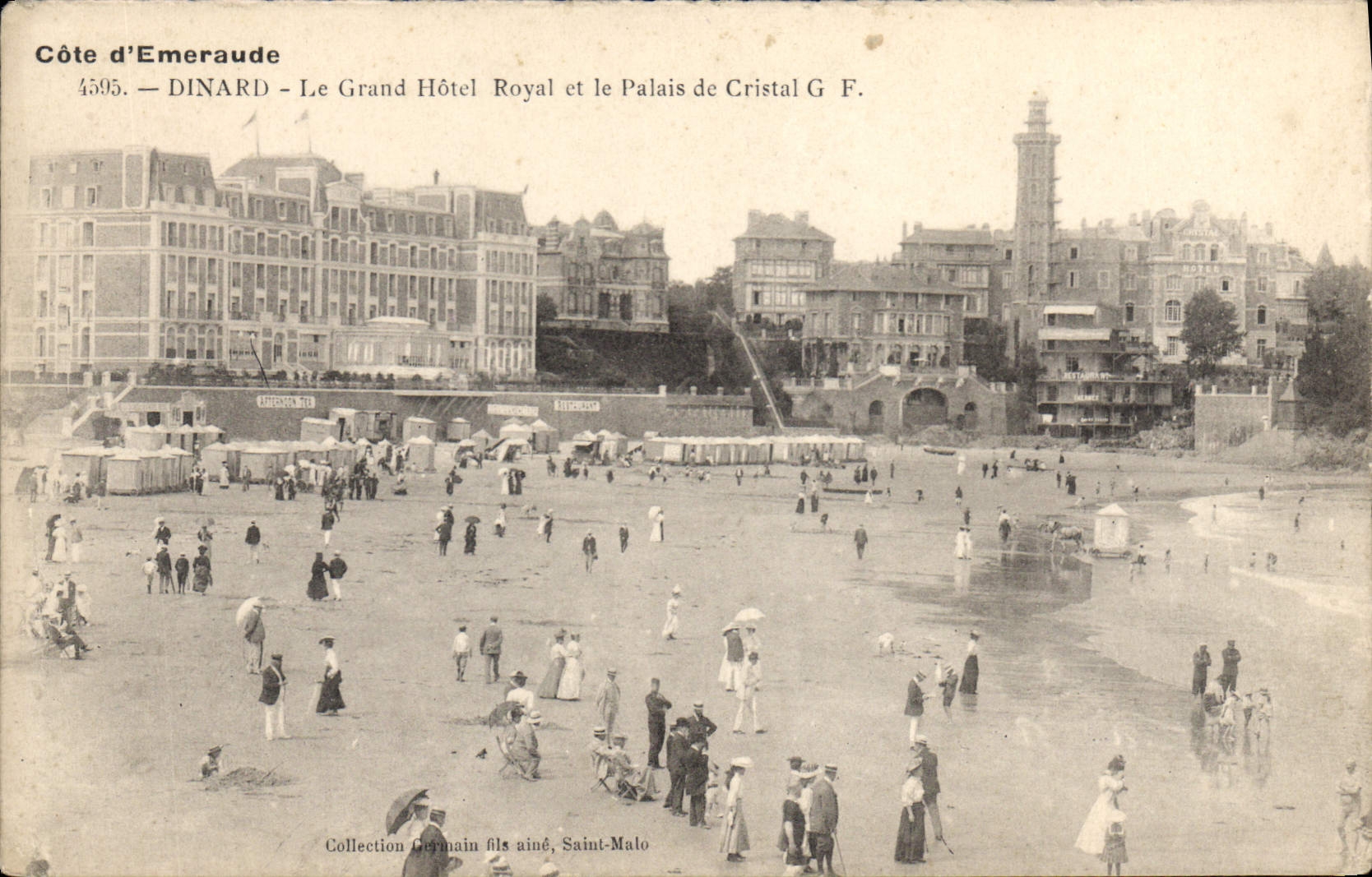 CPA Cote d'Emeraude Dinard Le Grand Hotel Royal et le Palais de Cristal 
