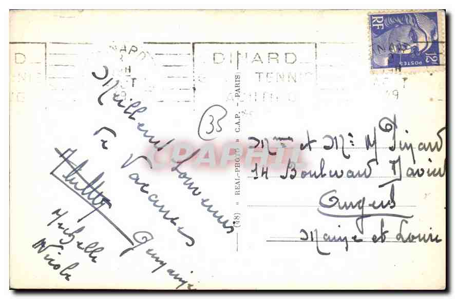 Dinard — Plage de l'Ecluse et Promenade des Alliés — Éditeur A.A. n°16 — Back