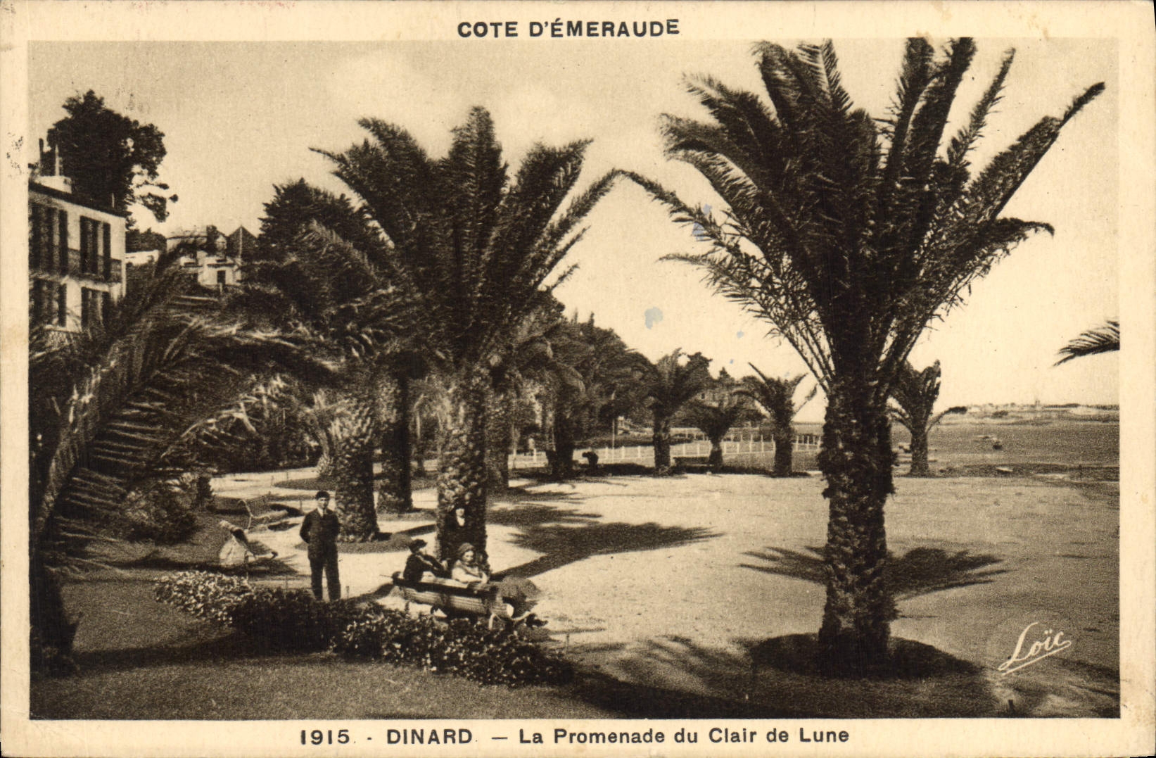Dinard — La Promenade du Clair de Lune — Côte d'Émeraude — éditeur Loïc, n°35 - Recto