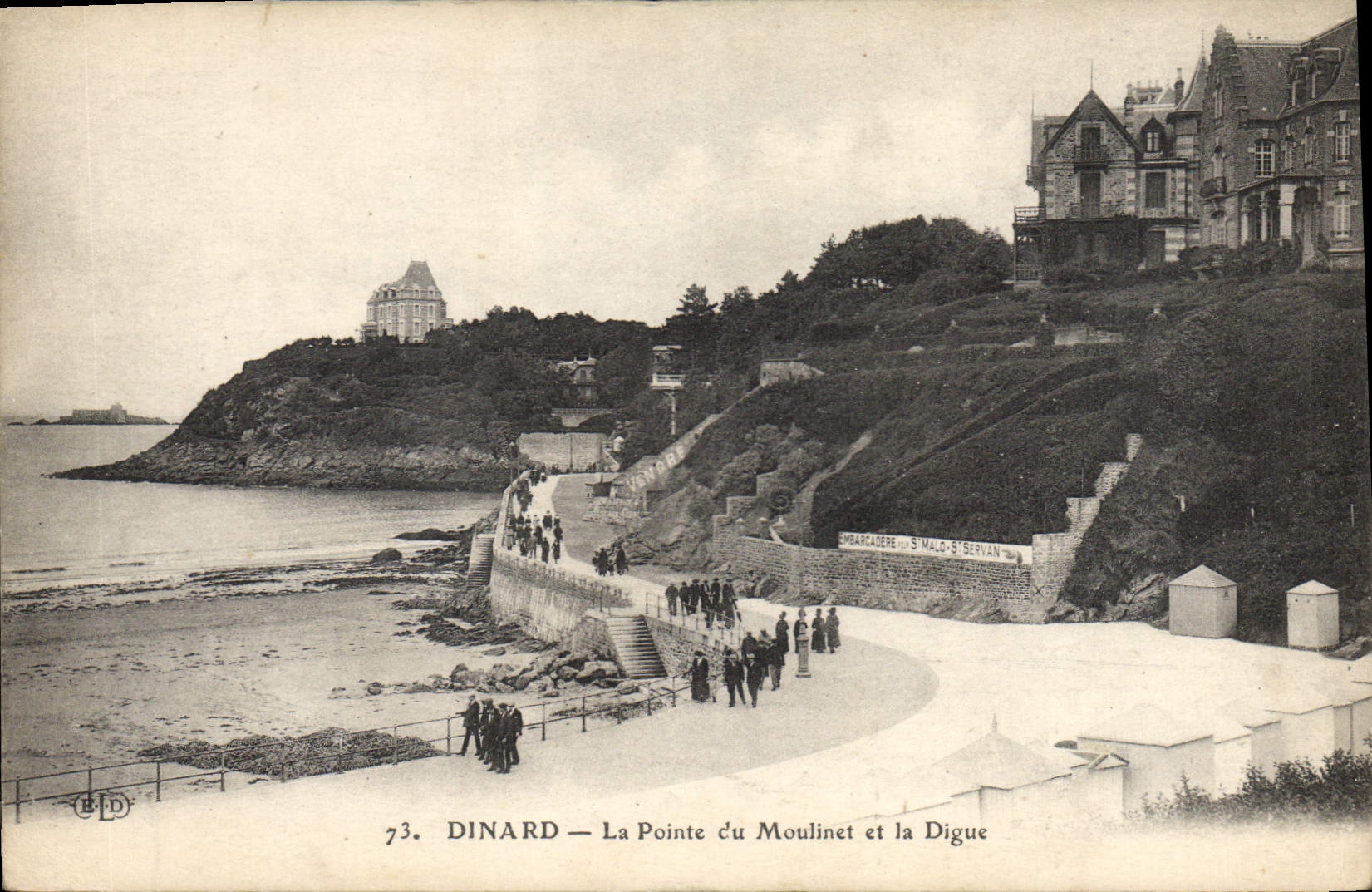 DINARD — La Pointe du Moulinet et la Digue — 73 — Éditeur : S. MALO-B SERVAN