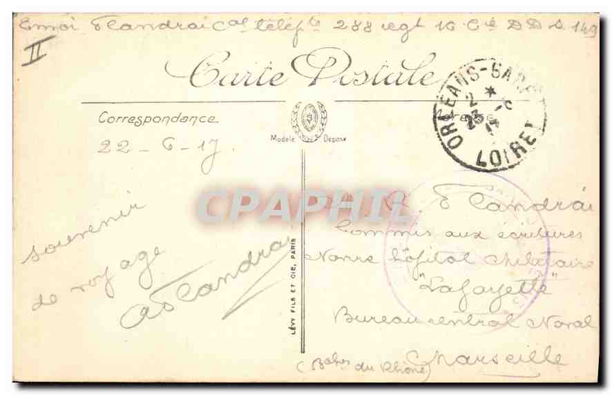CPA Orleans Vue sur la Loire  — Verso