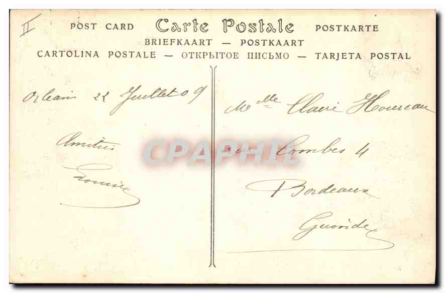 CPA Orleans Le Palais de Justice  — Verso