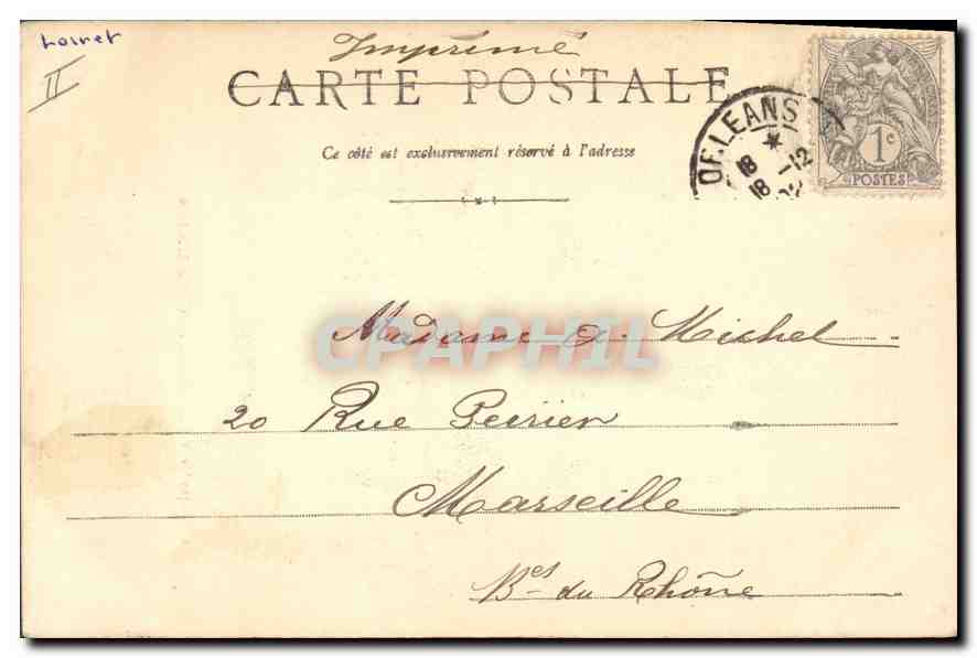 CPA Chapelle de l'Hopital Orleans  — Verso