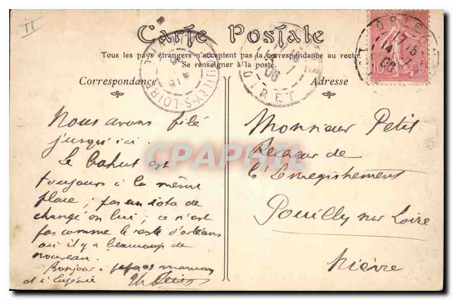 CPA Orleans La Rue Jeanne d'Arc Soldats Militaria — Verso