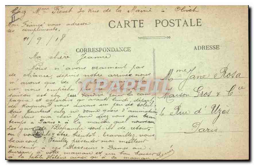 CPA Orleans Rue Jeanne d'Arc  — Verso