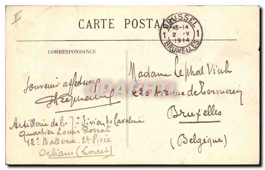 CPA Orleans Place du Martroi et rue Royale  — Verso