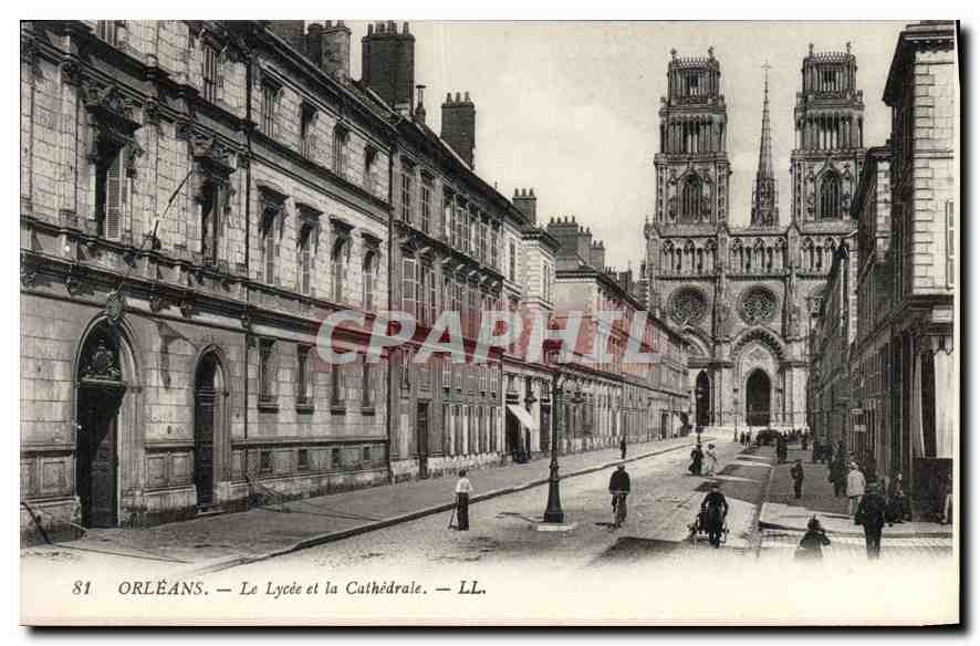 CPA Orleans Le Lycee et la Cathedrale 