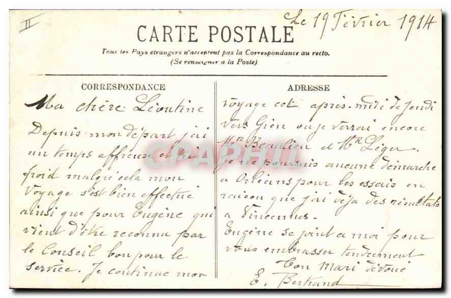Orléans — Vue générale et le Pont — LL. n°14 — Verso